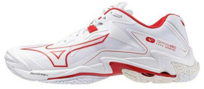 미즈노 배구화 웨이브 라이트닝 Z8 화이트레드 남여공용 -사이즈250부터 사이즈310까지