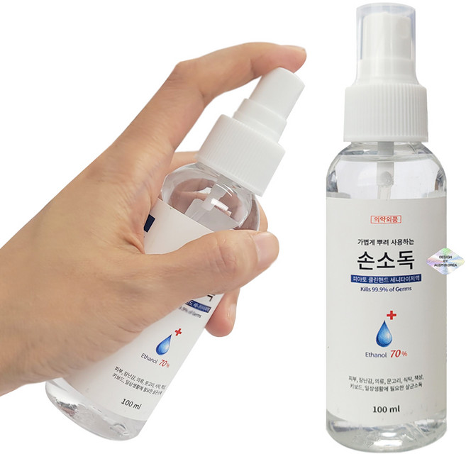 뿌리는 손소독제 스프레이 에탄올70% 의약외품, 1개, 100ml