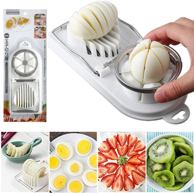 에코금속 삶은계란 슬라이서 투웨이 절단기 햄 딸기 키위 바나나 과일 커팅기 커터기, 1개