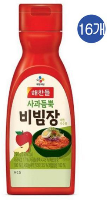 해찬들 사과듬뿍 비빔장, 290g, 16개