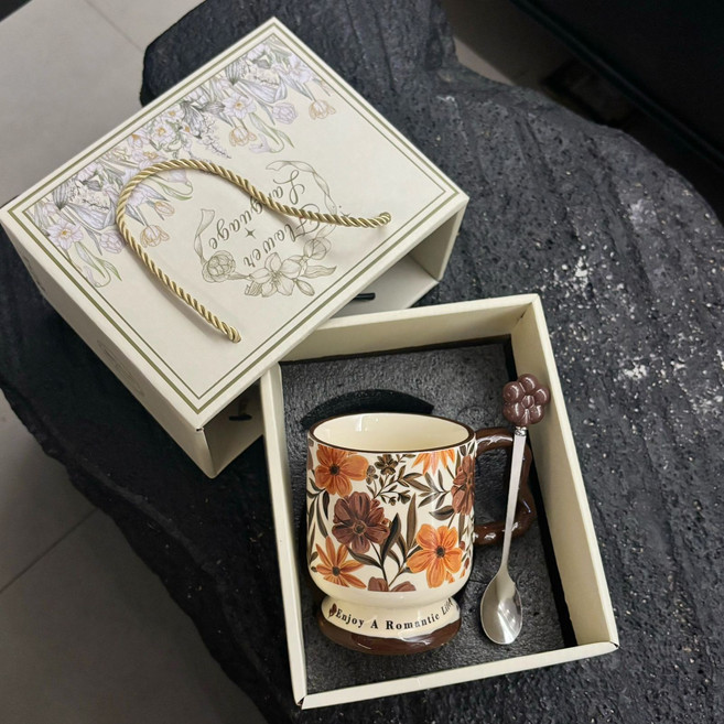 陶瓷馬克杯 精緻生日禮物 母親節伴手禮, 1套, 秋野-禮盒裝