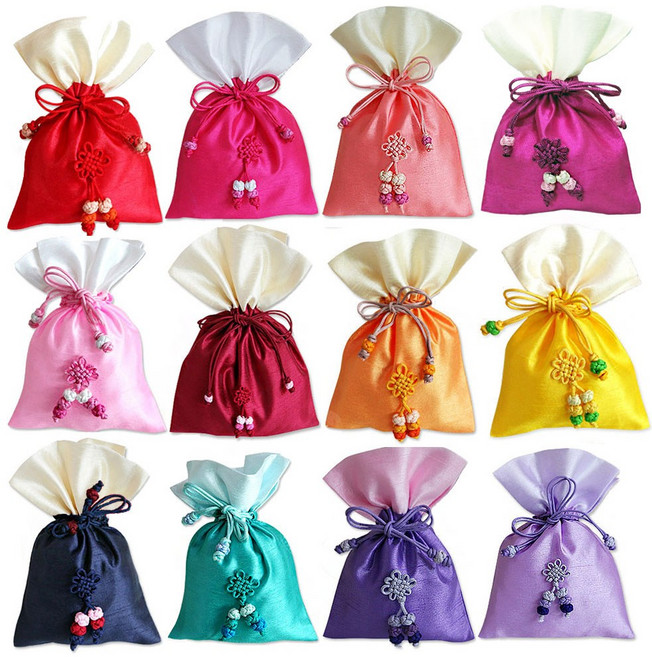 (주)파앤카코리아 비단실크 포장 복주머니-(대), 1매, 푸른