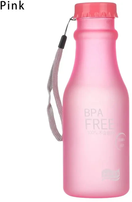 깨지지 않는 물병 스포츠 병 550ML 사이클링 여행 러닝 등산 플라스틱 휴대용 내구성 무딘 광택 컵, CHINA|pink
