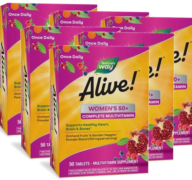 네이처스웨이 얼라이브 50세이상 여성 컴플리트 멀티비타민 Nature's Way Alive Women Multivitamin, 50정, 6개 - 쿠팡