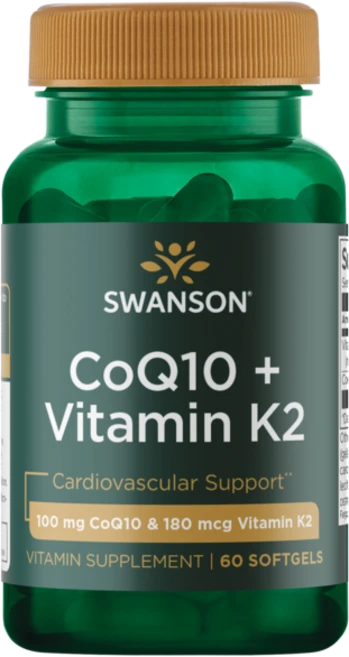 스완슨 코엔자임큐텐 100mg + 비타민 K2 180mcg 소프트젤, 1개, 60정 - 쿠팡