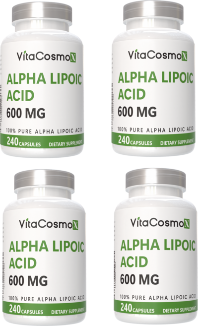 VitaCosmoX 비타코스모엑스 알파리포산 알파-리포산 알파 리포익 애시드 600 mg 야채캡슐, 4개, 240정