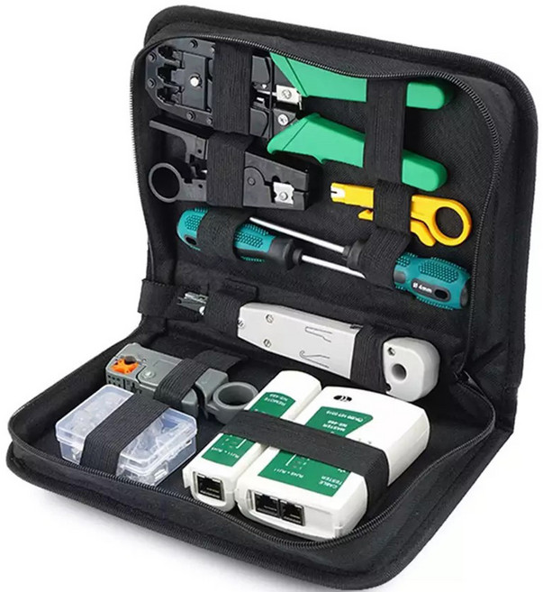 종원 랜 압착기 랜테 스터기 커넥터 인터넷랜선 네트워크 공구 랜툴세트 RJ45, 1세트