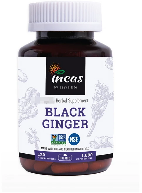 INCAS 검은 흑생강 끄라차이담 태국인삼 1000mg 120베지캡슐 유로드, 120정, 1개 - 쿠팡