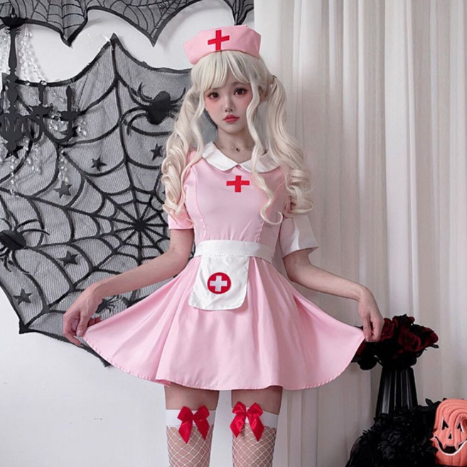 WULA烏拉 粉紅護士服 萬聖節角色扮演服裝
