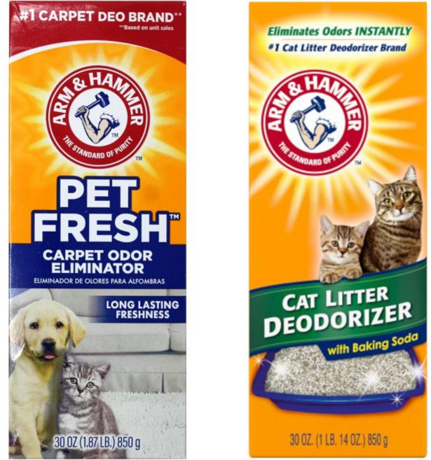 암 앤 해머 펫 냄새 제거 키트 프레쉬 카펫 제거제 장시간 지속되는 상쾌함 베이킹 소다 함유 고양이 모래 탈취제 각 30온스, 암 앤 해머 펫 냄새 제거 키트 프레쉬 카펫 제거제 장
