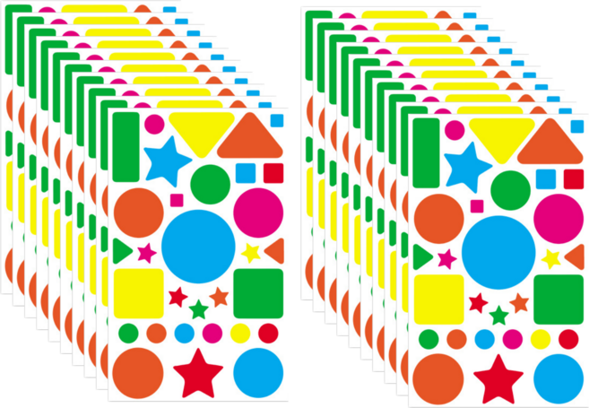 310개입 도형 원형 별 사각형 삼각형 스티커, 혼합(S594), 2세트