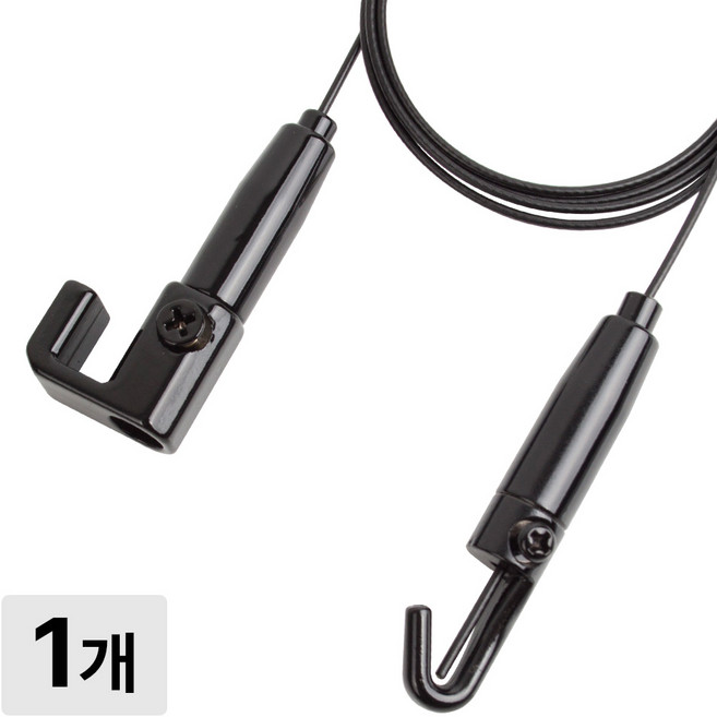 [철물인] 액자걸이 강력7자 대 10kg용 블랙 - 7자벽레일용, 1개, 와이어1미터-블랙