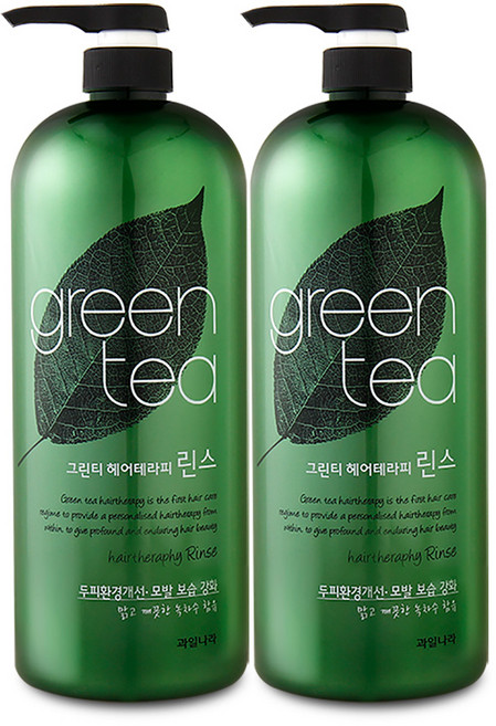 [1+1] 과일나라 그린티(녹차) 헤어테라피 린스 대용량, 1세트, 3L