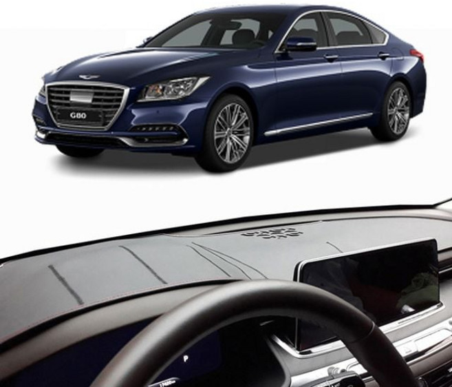 제네시스G80 DH 가죽 대시보드커버 자동차 대쉬보드 차량용 논슬립 wis+867Yv, HUD-무 센터스피커-유_블랙스티치