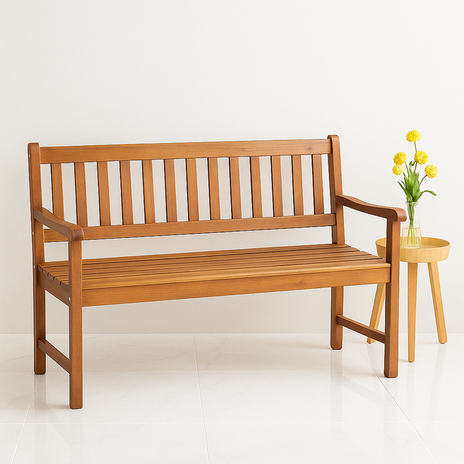위드 실내 아카시아 원목 등받이 벤치의자, 필요없음, 월넛