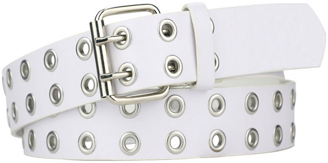 여성 펑크 고스 벨트 브랜드 그런지 벨트 더블 핀 버클 여성 벨트