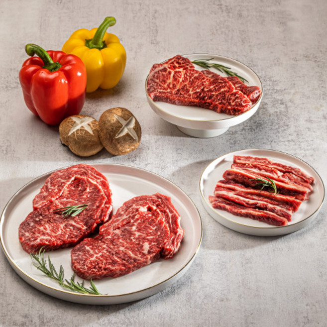 윤용현의도끼농장 한우 투뿔등심 소고기 등심 세트, 1개, 600g