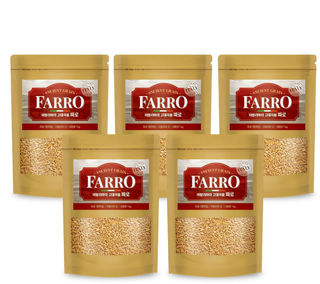 매일 파로 엠머밀 이탈리아 고대곡물, 5개, 1kg