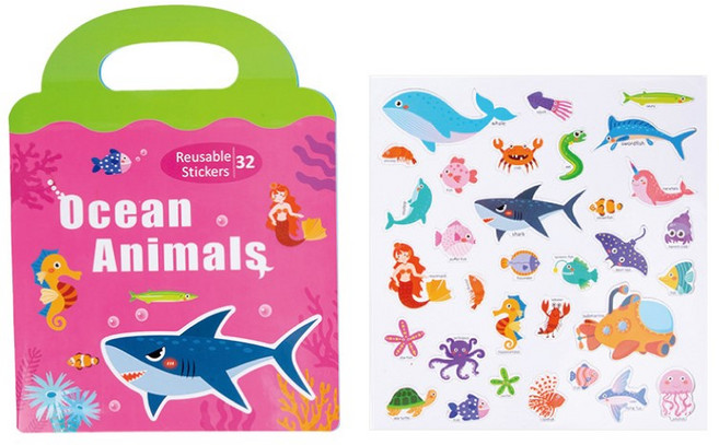 유아 퍼즐 자석 놀이 가방 북 시리즈, 1개, 해양동물