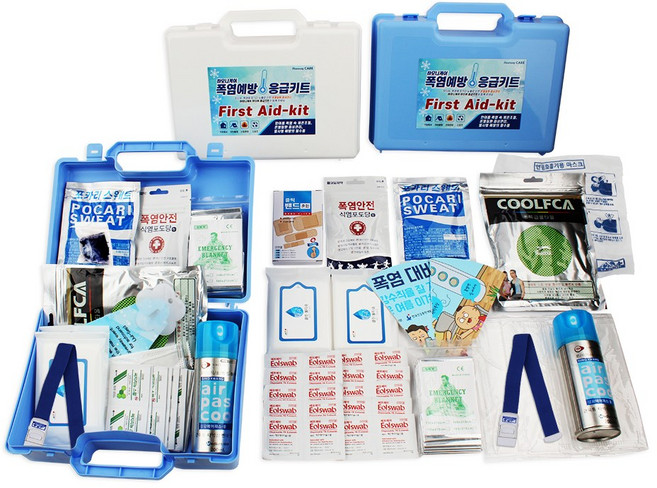 하모니케어 폭염예방응급키트 2호 파란색 여름 무더위 온열질환 관공서 병원 학교(BLUE), 1개
