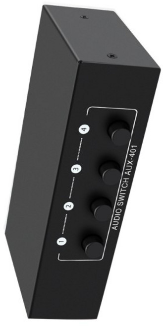 RCA AUX 오디오 스위처 4 in 1 스테레오 선택기 4X1 패시브 3.5mm Aux L/R 스위치 박스 아날로그, 01 Black, 01 기타