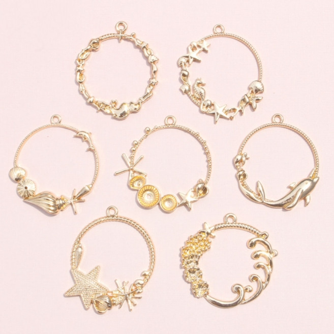 레진아트/프레임악세사리/원형바다친구들프레임/선택, 1번