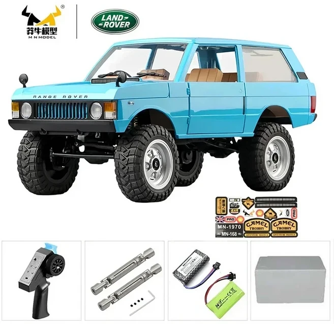 MN 1:12 레트로 RC카 LED 조명 포함 풀 체중계 시뮬레이션 LC79 전문 4WD 리모컨 픽업 트럭 모델 장난감, 17 MN168 Blue-2B