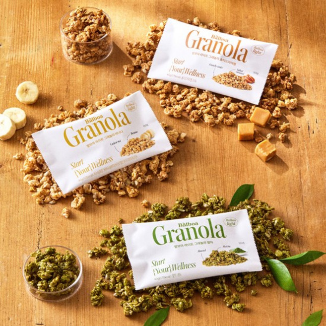 발보아 라이트 그래놀라 미니 시리얼 40g 10개입 말차 바나나 솔티드카라멜, 1개