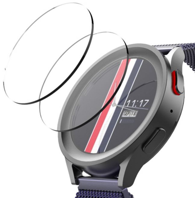 로랜텍 갤럭시워치 풀커버 호환 액정보호필름 강화유리, 2개