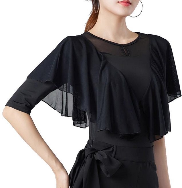 무용 쉬폰 라인댄스복 상의