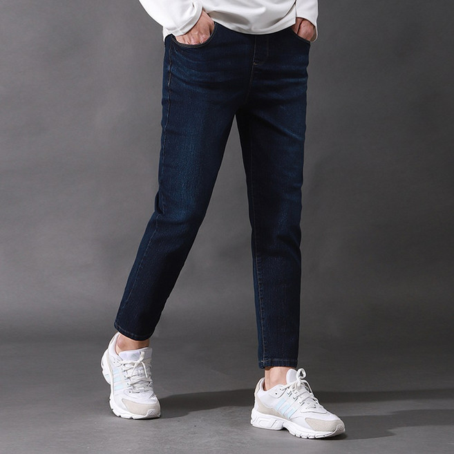 후앙스 데일리 스트링 밴딩 스판 테이퍼드 데님팬츠 SPCP-394