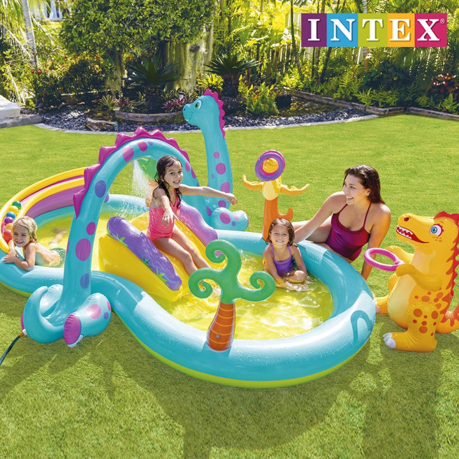 인텍스 57135 디노랜드 플레이센터 풀장 인텍스풀장 물놀이풀장 유아풀장 어린이풀장 스프레이풀장 분수풀장 물놀이터 야외풀장 볼풀장 수영장 대형풀장 베란다풀장, 1개