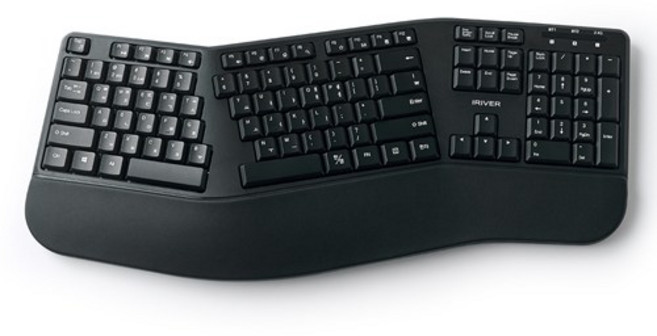 아이리버 멀티페어링 인체공학 무선키보드, 블랙, IRIVER EQwear-ERGO WAVE EW3, 제조사축