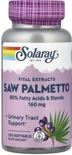 Solaray Saw Palmetto Berry 솔라레이 쏘팔메토 160mg 120정, 1개 - 쿠팡