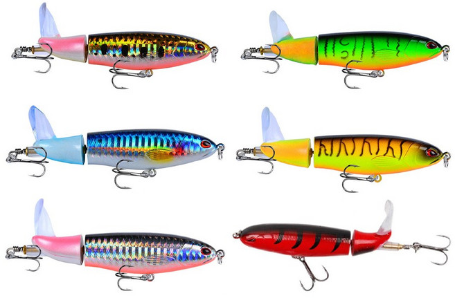 (행운을파는낚시) 진짜! 탑워터 스틱베이트 프롭베이트 펜슬베이트 하드베이트 배스 루어낚시, 09. 혼합색상(6개), 15g