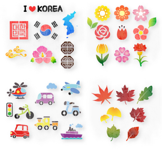 [피오피스토리] 스텐실 도안(15종 택1) POPSTORY, 1.꽃, 1개