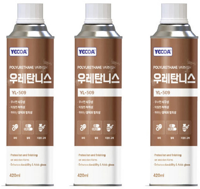 영일 YL-509 우레탄니스 고광택 투명, 3개