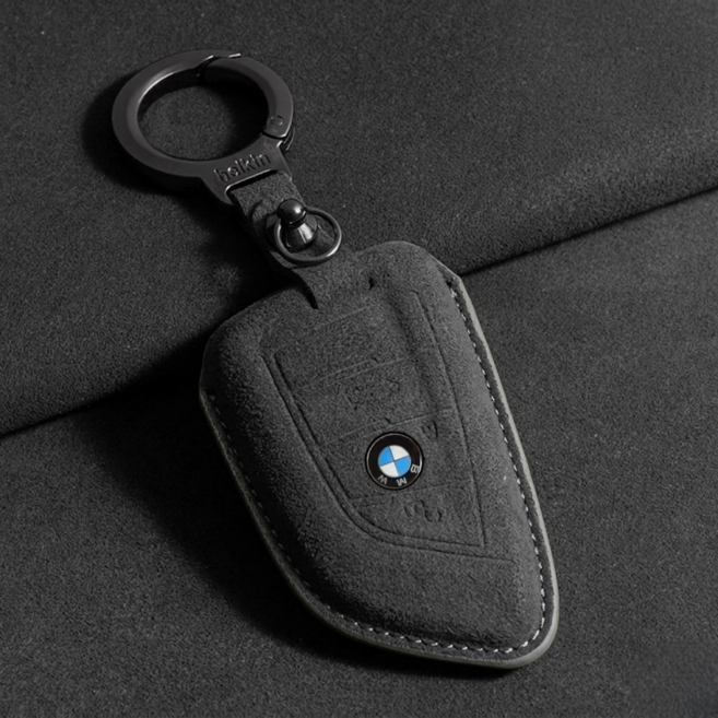 와치미 스웨이드 BMW 호환 자동차 키홀더 키케이스, A타입, 블랙