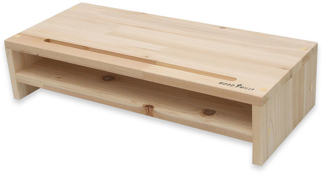 우드밀리 삼나무 원목 모니터 받침대 2단, 모니터받침대 베이직2단, 1개