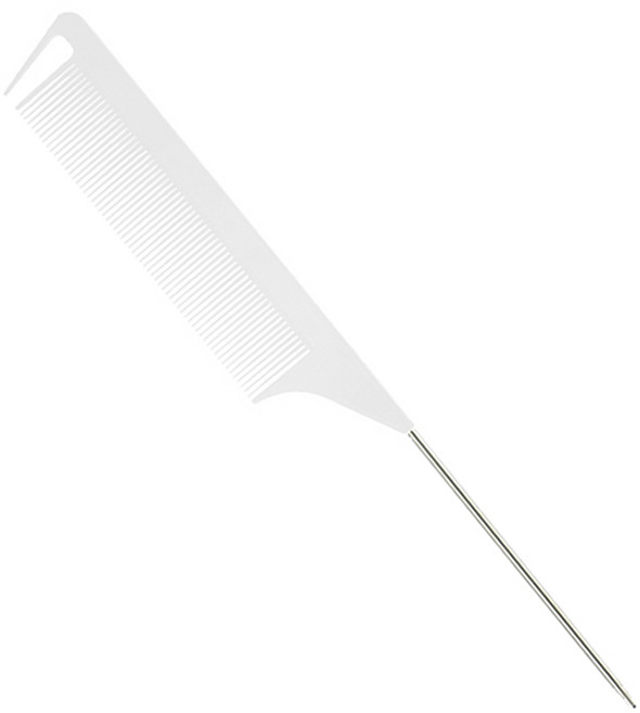 루시피 헤어 철 꼬리빗 235mm 전문가용 (화이트), 1개