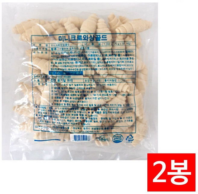 청아 냉동생지 미니 크로와상 골드 1kg (20gX50입) 2개입 홈베이킹 제빵재료, 2개