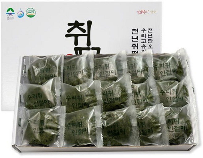 자연맛남 강원도 정선 수리취떡 1.5kg 3kg 인절미 찹살떡 外 선물상자, 1개