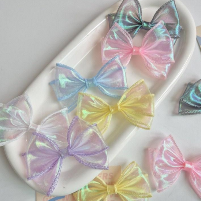 오로라 양갈래 리본 핀 여아 아이 유아 아기 헤어 머리 삔 공주 발레