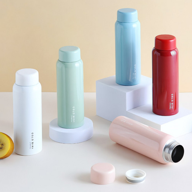 오슬로 미니 텀블러 에스프레소 휴대용 소형 어린이 보온 보냉 물 병 270ml, 그린, 1개