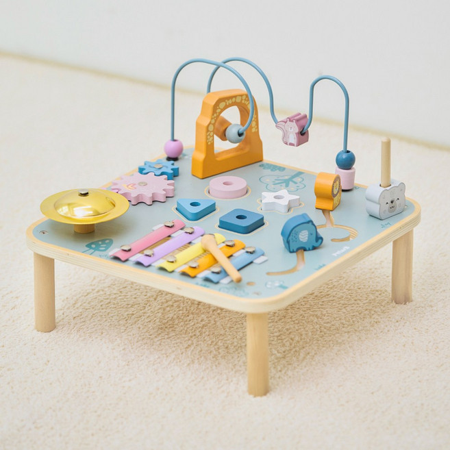 폴라비 유아 돌아기 원목 에듀 러닝 테이블 완구, 1개