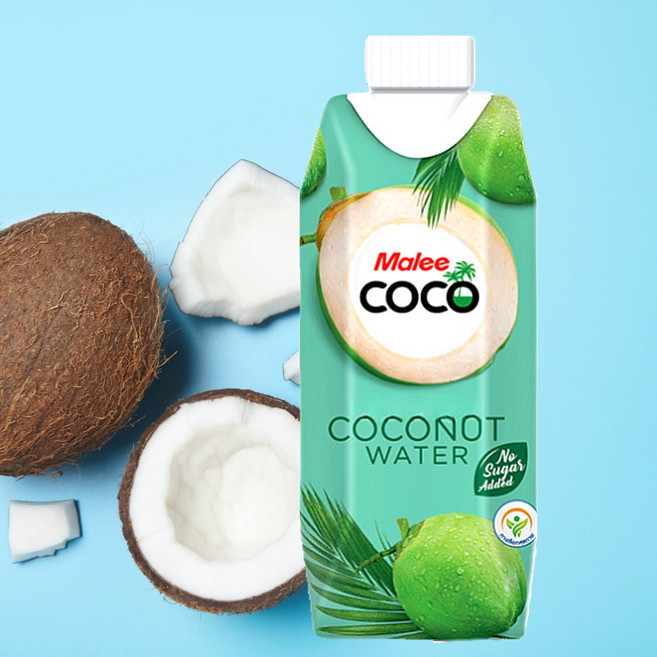 태국 말리 코코넛 워터 330ml 코코넛 과즙 음료, 3개