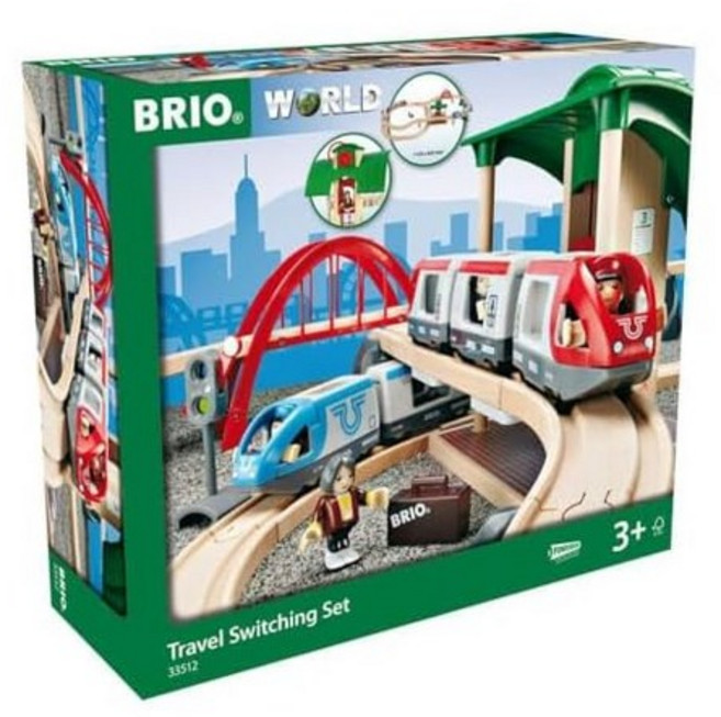 BRIO 브리오 WORLD 트래블 레일 세트 총 42피스 대상 연령 3세 전동차량 전동차 장난감 목제 레일 33512, 1개, 상세페이지 참조