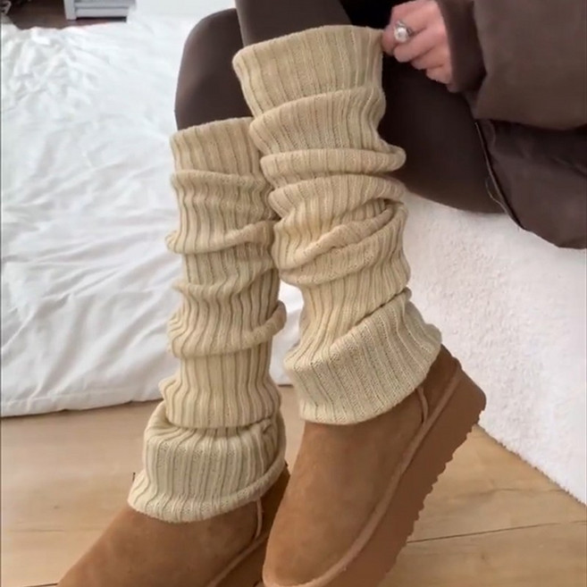 Serlace 襪套女針織小腿襪 春秋襪子JK襪