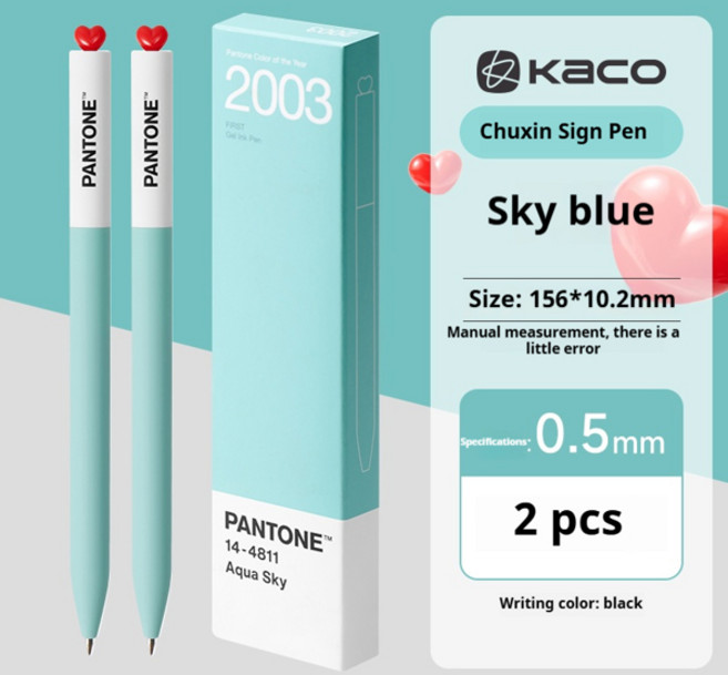 카코 귀여운 연간 컬러 젤 펜 2개입 0.5 블랙 회전식 문구 학교 필기감 파인 포인트 듀얼 볼 닙 시그니처, [08] 2003-2PCS Pen Set