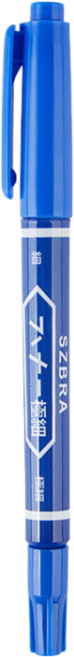 SZBRA 雙頭油性簽字筆, 1個, 油性雙頭簽字筆-藍色1支